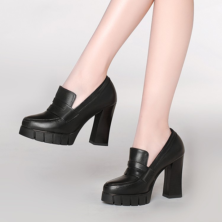 20201205705729030_750.jpg Women's Chunky High Heel Round Toe Slip-On Pumps