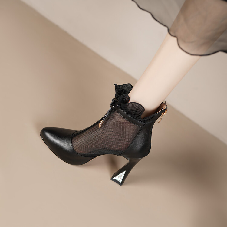 20240312826431044_750.jpg Women's Pointed Toe Chunky Heel Sandal Boots in Top Grain Leather