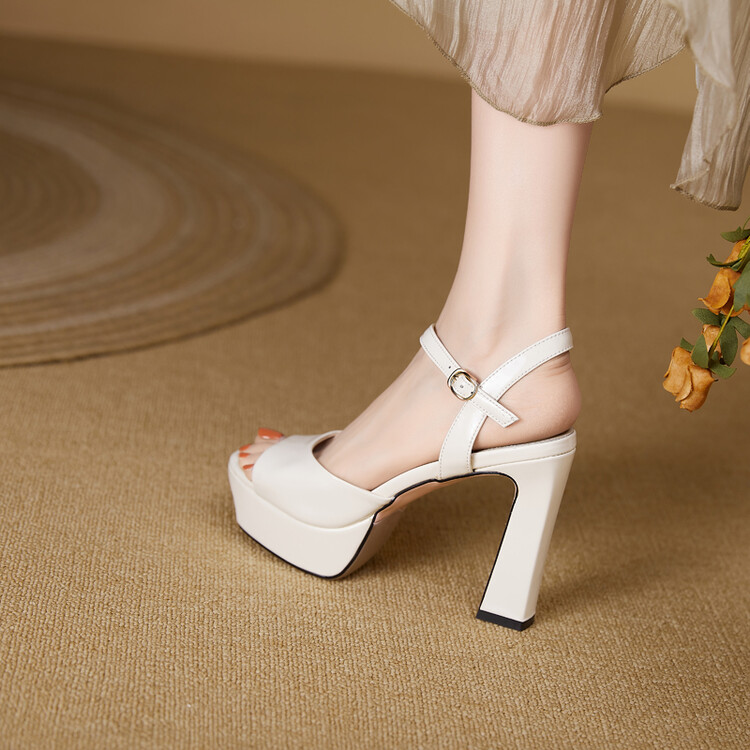 Women's Open Toe Chunky High Heel Sandals Spring 2024