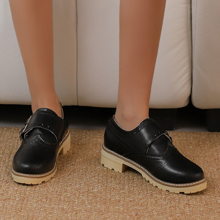 Women's Minimalist Round Toe Chunky Mid Heel Slip-On Shoes Summer 2025