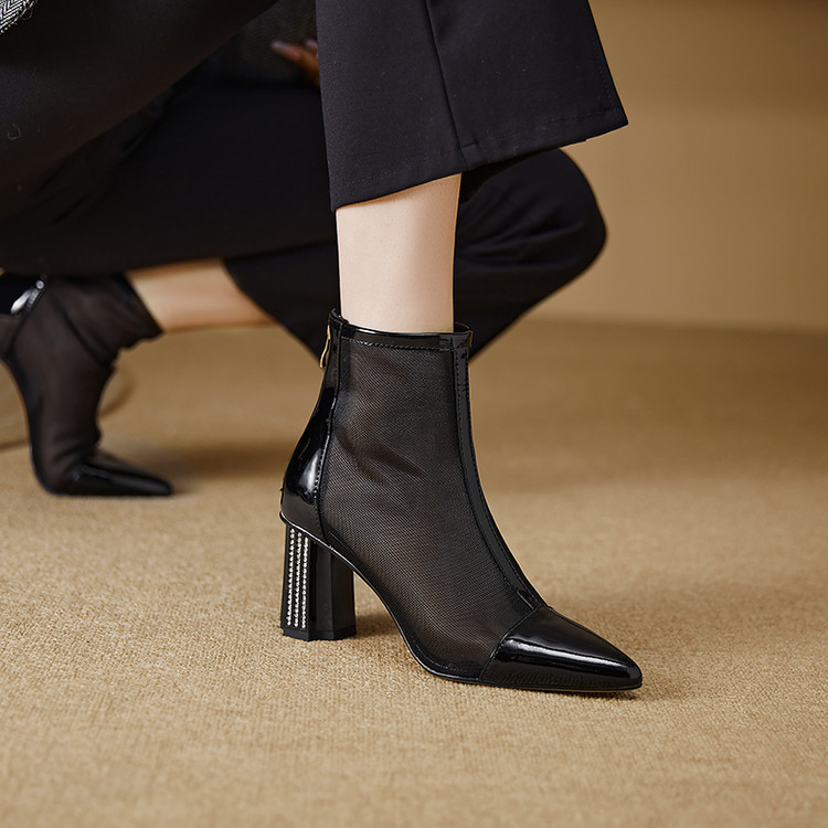 Women's Pointed Toe High Heel Sandal Boots