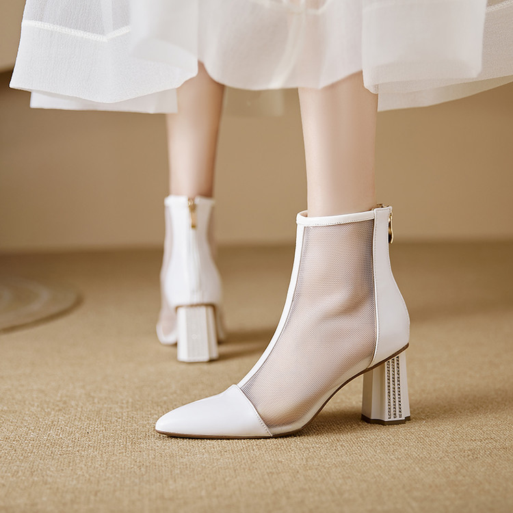Women's Pointed Toe High Heel Sandal Boots