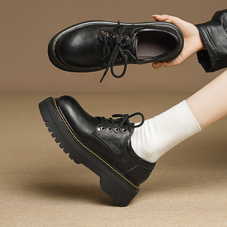 Women's High Heel Platform Loafers in Top Grain Leather - Style q.html